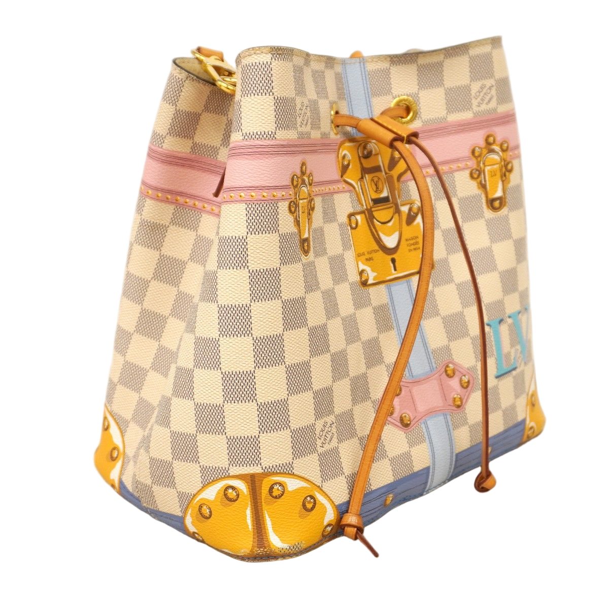 Louis Vuitton Shoulder Bag Damier Azur Summer Trunk Neo Noe White — view 2