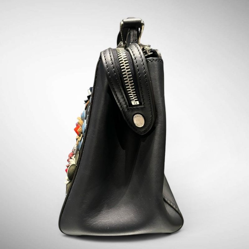 Fendi Dotcom Flower 2wayleather Bag Women Black -