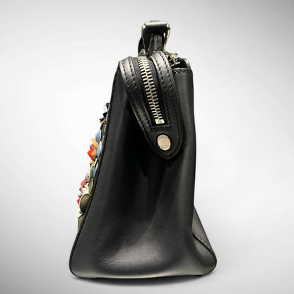 Fendi Dotcom Flower 2wayleather Bag Women Black -