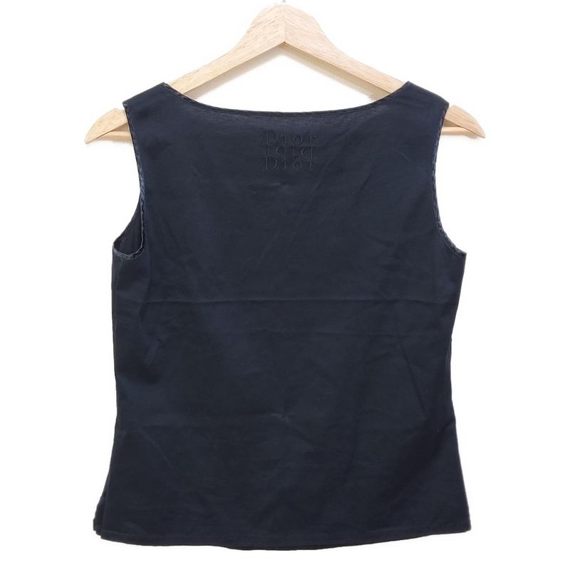 Dior/christian Dior Sleeveless Cut & Sewn Size 9 M Women - Black Crew Neck/embro