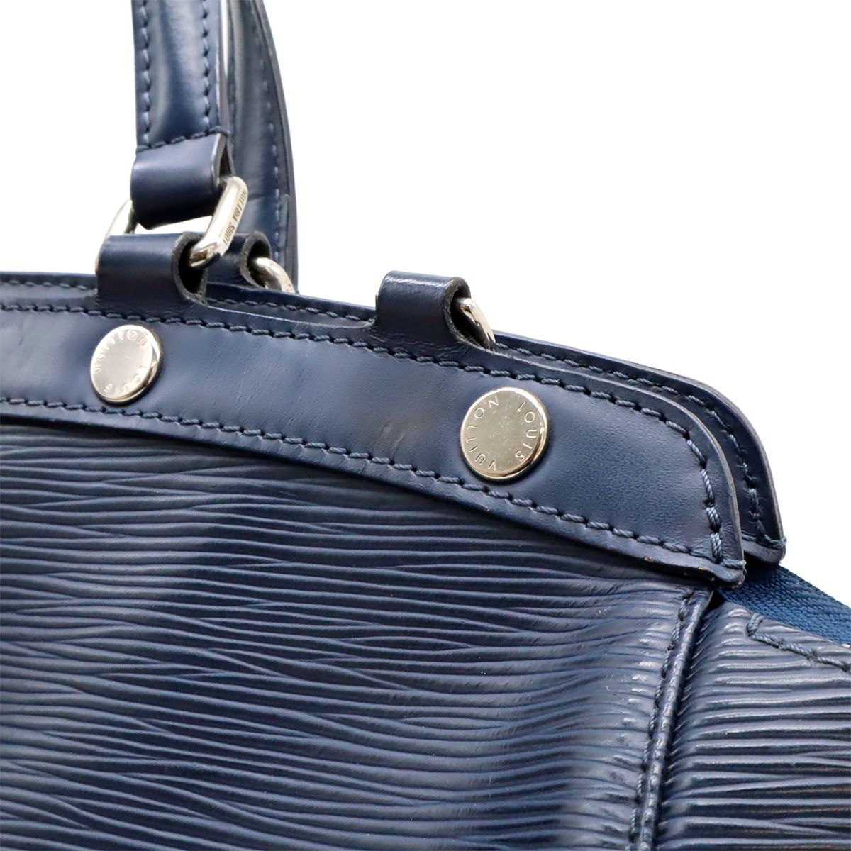 Louis Vuitton Epi Blair MM Handbag Tote Bag 2WAY Shoulder Bag Andigo Blue Navy