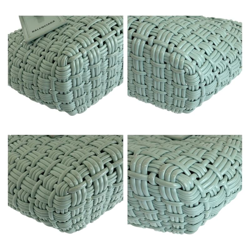 Balenciaga Enamel Basket Bistro XS Mint Green Silver Hardware 671342 Handbag