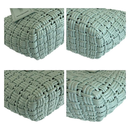 Balenciaga Enamel Basket Bistro XS Mint Green Silver Hardware 671342 Handbag