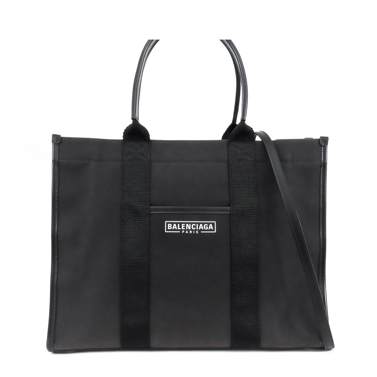 Balenciaga Tote Bag Black Canvas Leather