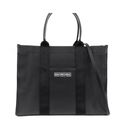 Balenciaga Tote Bag Black Canvas Leather