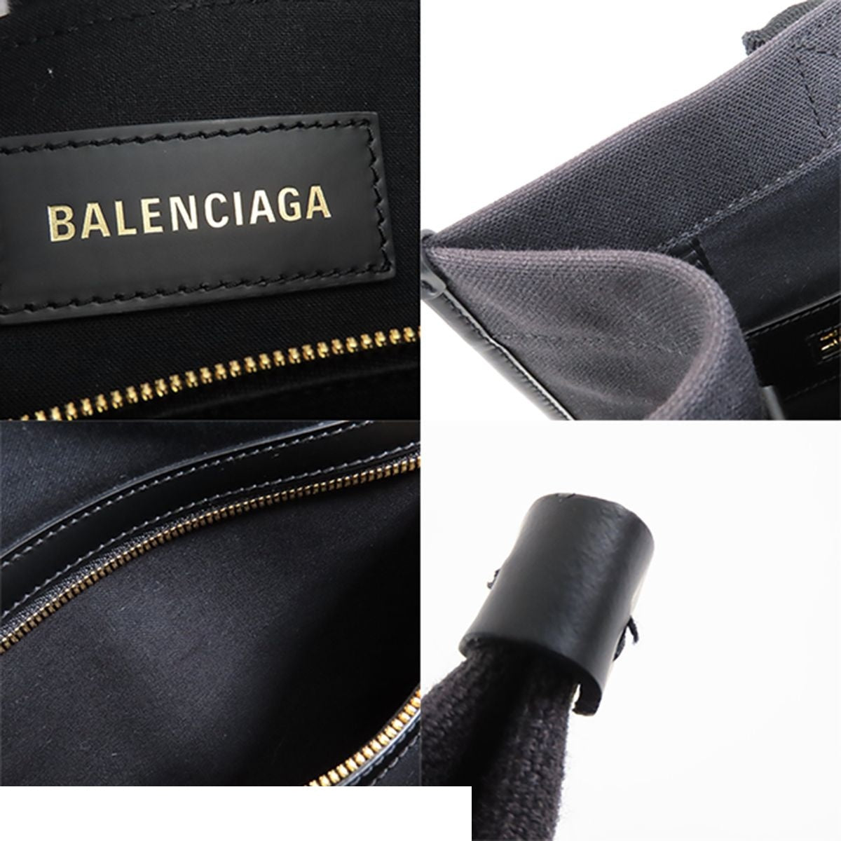 Balenciaga Tote Bag Black Canvas Leather — view 8
