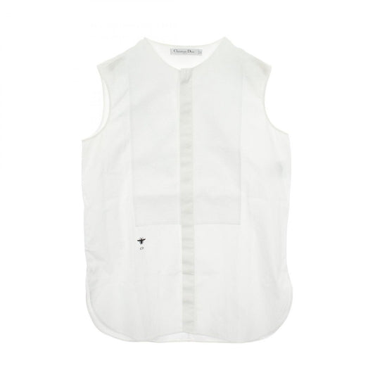Dior Blouse Bee Embroidery Sleeveless Cotton