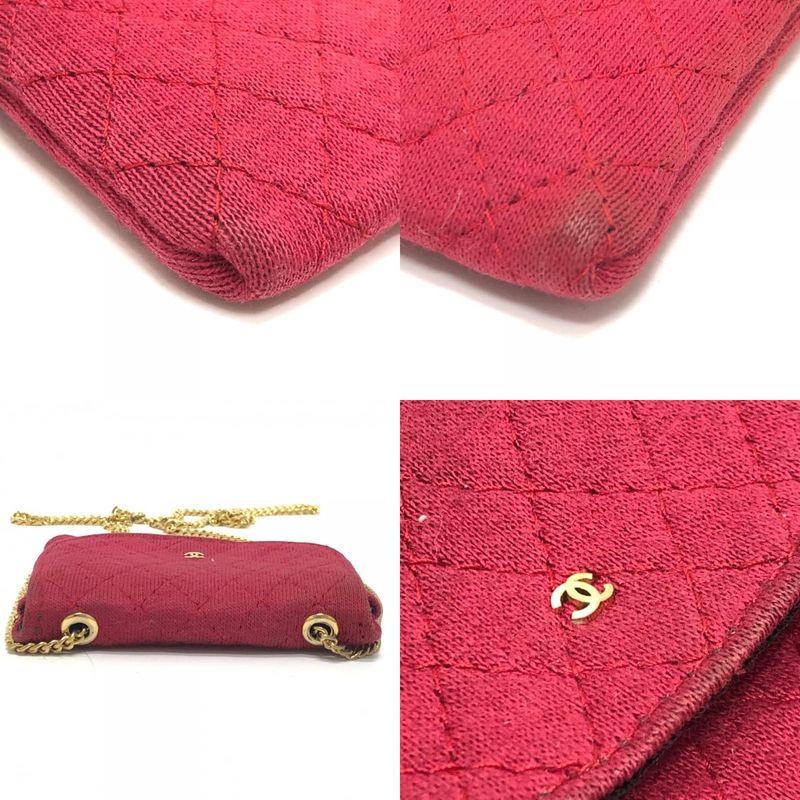 Chanel Shoulder Bag Coco Marc Matelasse Jersey Red