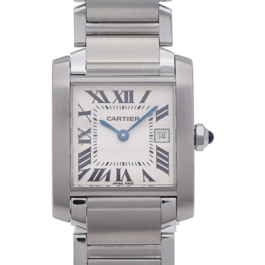 Cartier Tank Francaise MM Quartz Watch SS Silver