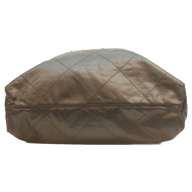 Chanel As3262 Black Shiny Calf Svhardware Chanel 22 Large Shoulder Bag Silver