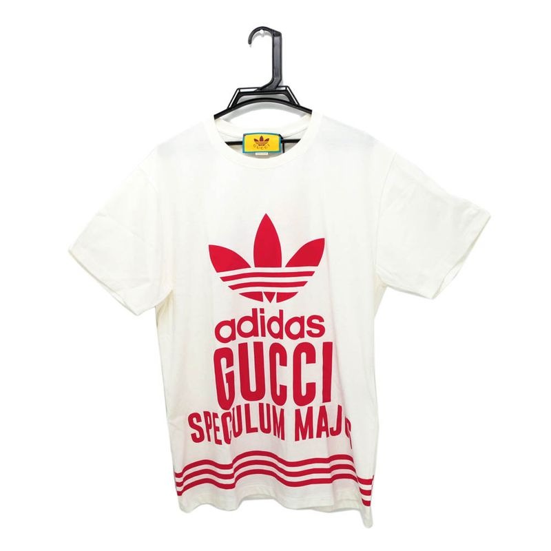 Gucci Adidas Short Sleeve T-Shirt S Size White Red