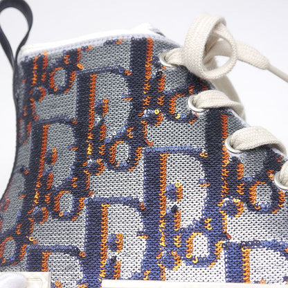 Dior B23 Sequined High Cut Sneakers Size 42 Silver