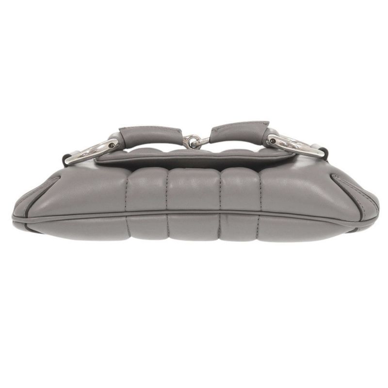 Gucci Horsebit 764339 Leather Gray Shoulder Bag 1515 Gucci