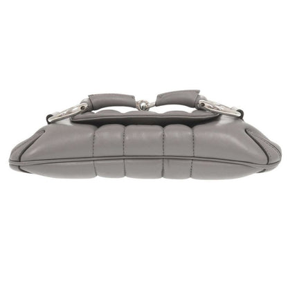 Gucci Horsebit 764339 Leather Gray Shoulder Bag 1515 Gucci