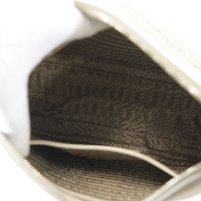 Prada Logo Jacquard Shoulder Bag Canvas Ladies