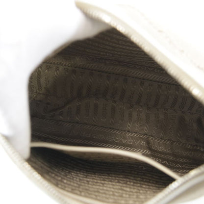 Prada Logo Jacquard Shoulder Bag Canvas Ladies