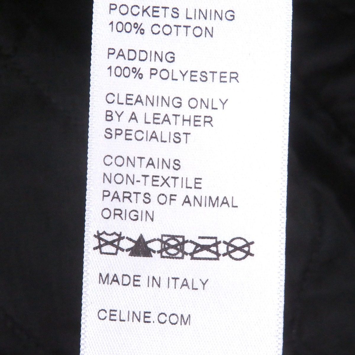Celine Sheep Leather Cupra Stand Collar Lamb Single Rider Jacket Black 44 — view 8