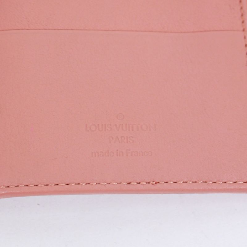 Louis Vuitton Portefeuille Amelia Mahina Leather Pink Wallet Silver M58157