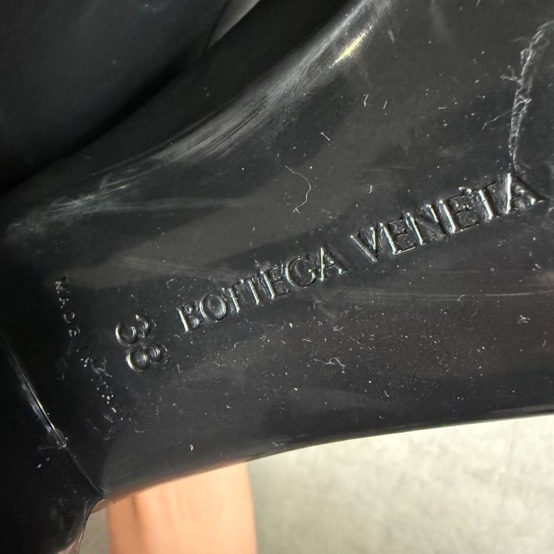 Bottega Veneta Rain Short Boots 38 25cm (9.84in) Black Storage Bag Rubber Boots