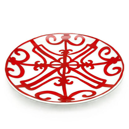 Hermes Gadarkivir Plate Porcelain Red White 17cm (669in) Tableware
