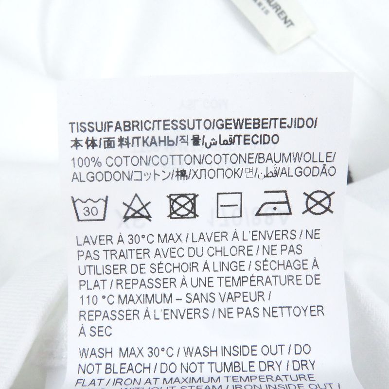 Saint Laurent Paris 2021 464572 100% Cotton Logo Print Crew Neck Short Sleeve
