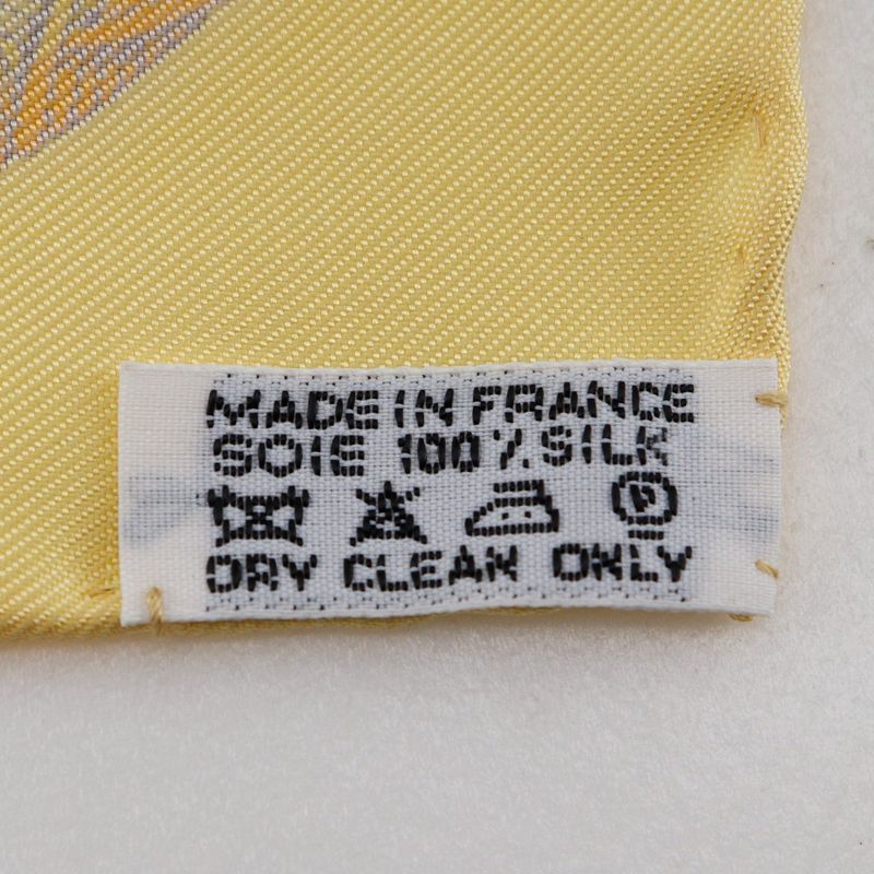 Hermes Carré 42 Amours Sunflowers Silk Yellow Women's Scarf