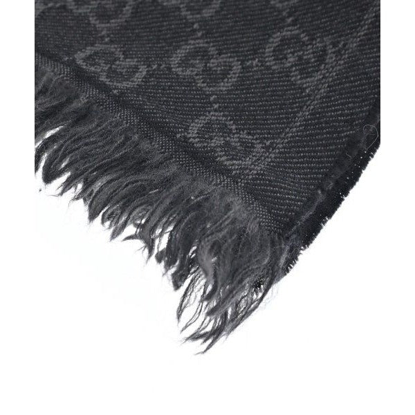 Gucci Scarf Wool Black X Gray — view 2