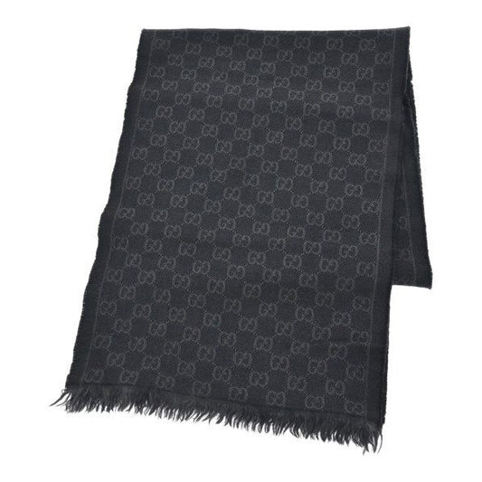 Gucci Scarf Wool Black X Gray