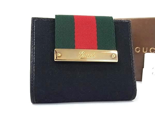 Pattern Gucci 181670 Sherry Line GG Pattern GG Canvas Fold Wallet Women's