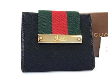 Pattern Gucci 181670 Sherry Line GG Pattern GG Canvas Fold Wallet Women's