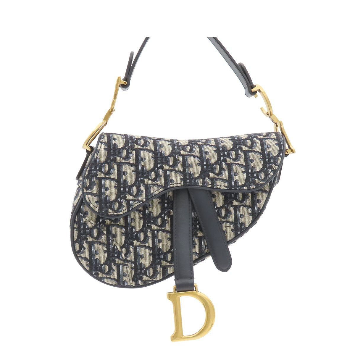 Dior Saddle Bag Blue Cotton Calfskin Oblique Jacquard CD Signature 2-Way