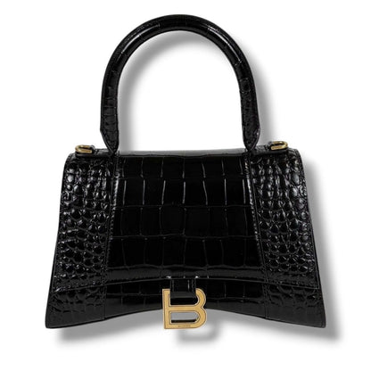 Balenciaga Hour Glass 2-Way Mini Shoulder Bag Black Gold Leather — view 2