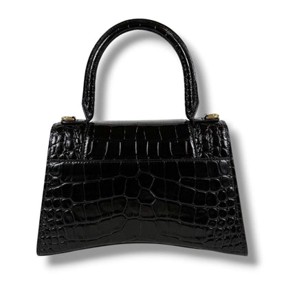 Balenciaga Hour Glass 2-Way Mini Shoulder Bag Black Gold Leather — view 3