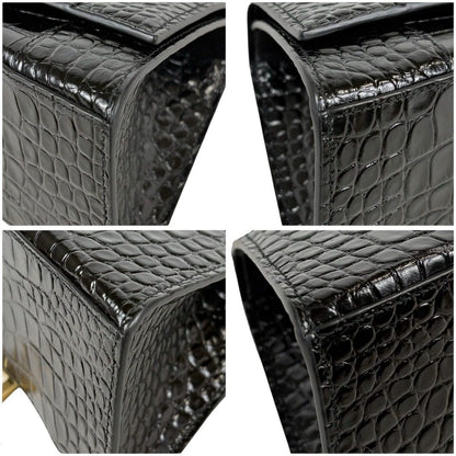 Balenciaga Hour Glass 2-Way Mini Shoulder Bag Black Gold Leather — view 6