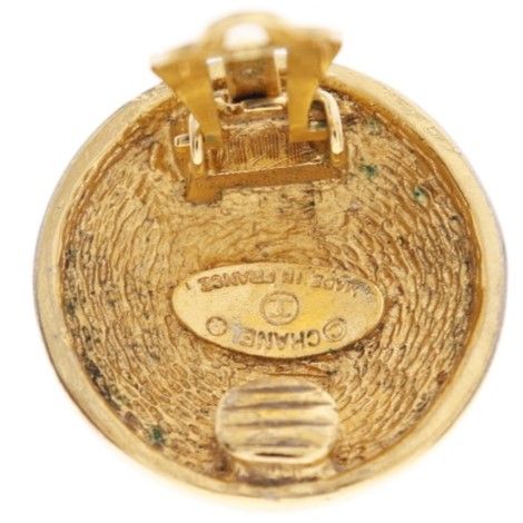 Chanel Coco Mark Matelasse Vintage Gold Plated Gold Ladies 18.0g Earrings