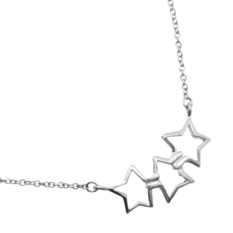 Tiffany & Co Triple Star 925 Silver Ladies 2.3g Necklace