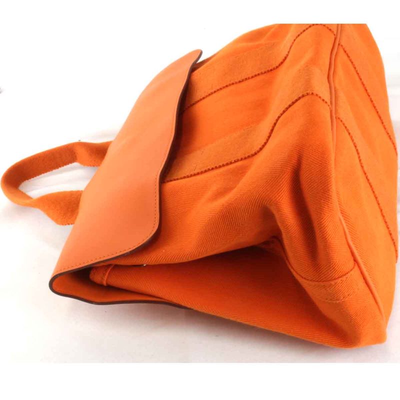 Hermes Valparaiso PM □P Engraved Handbag Leather / Canvas Orange