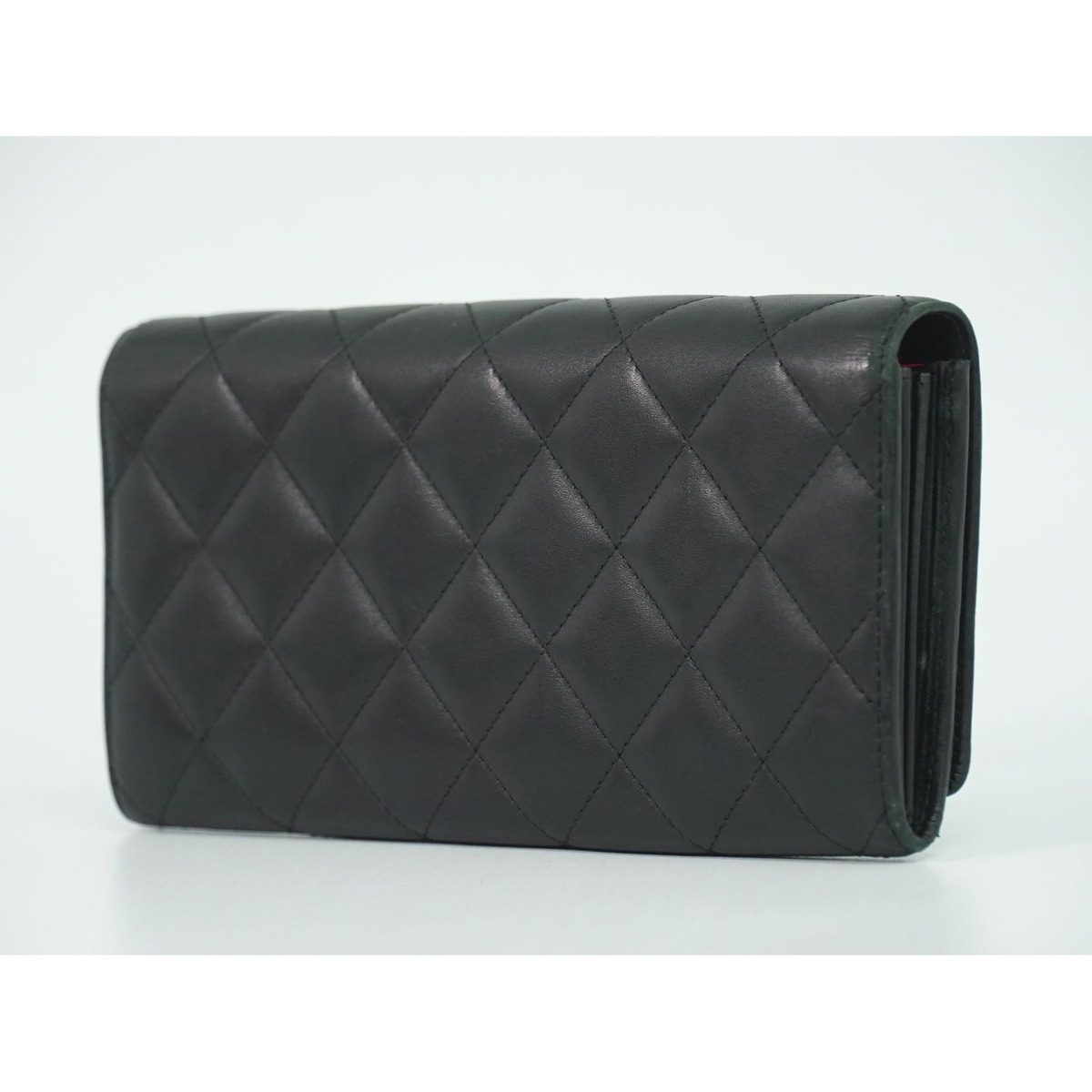 Chanel CC Logo Cambon Line Wallet Lambskin Leather Black — view 2