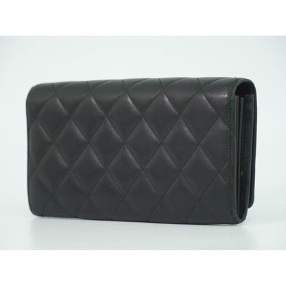 Chanel CC Logo Cambon Line Wallet Lambskin Leather Black — view 2