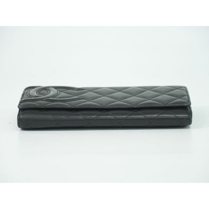 Chanel CC Logo Cambon Line Wallet Lambskin Leather Black — view 3