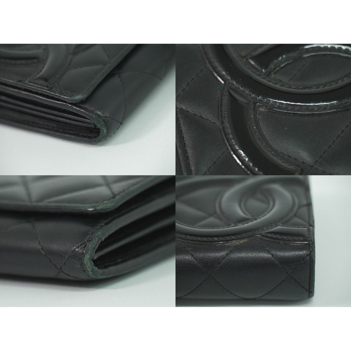 Chanel CC Logo Cambon Line Wallet Lambskin Leather Black — view 6
