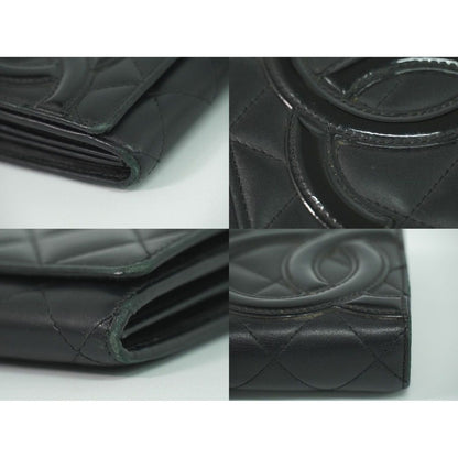 Chanel CC Logo Cambon Line Wallet Lambskin Leather Black — view 6