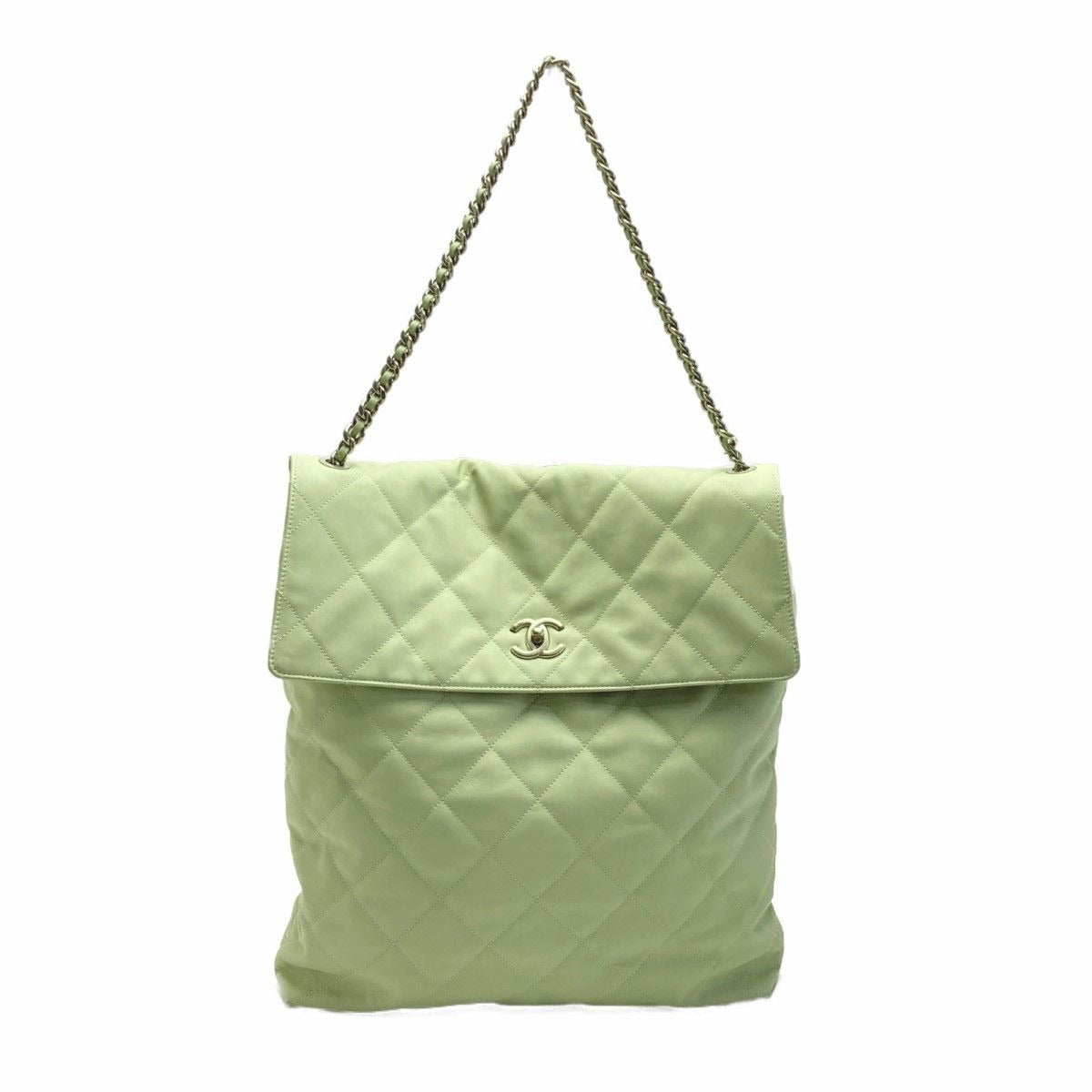 Chanel Quilted Maxi Hobo Bag As4617 Ns835 Light Green Shoulder