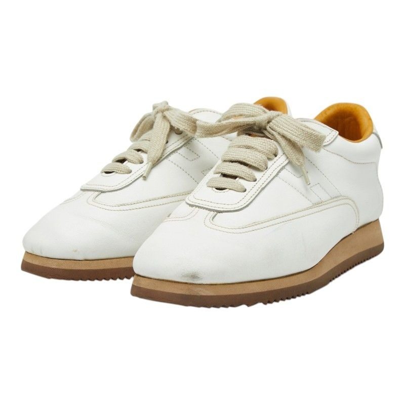 Hermes Quick Sneakers 35.5 White Leather