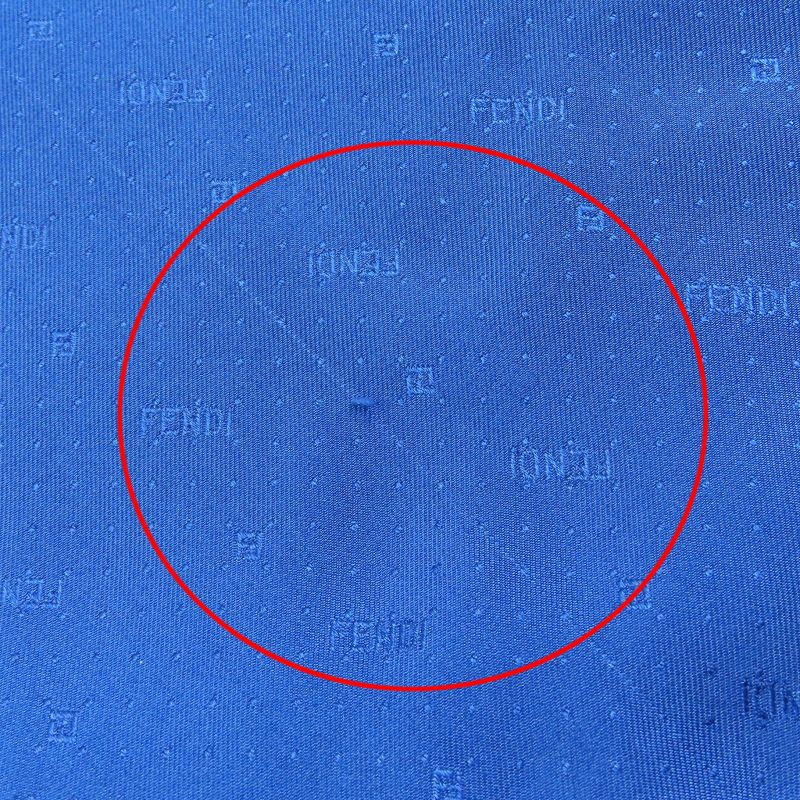 Fendi 2021 Fs0795 100% Silk FF Logo Total Logo Button Short Sleeve Shirt Blue