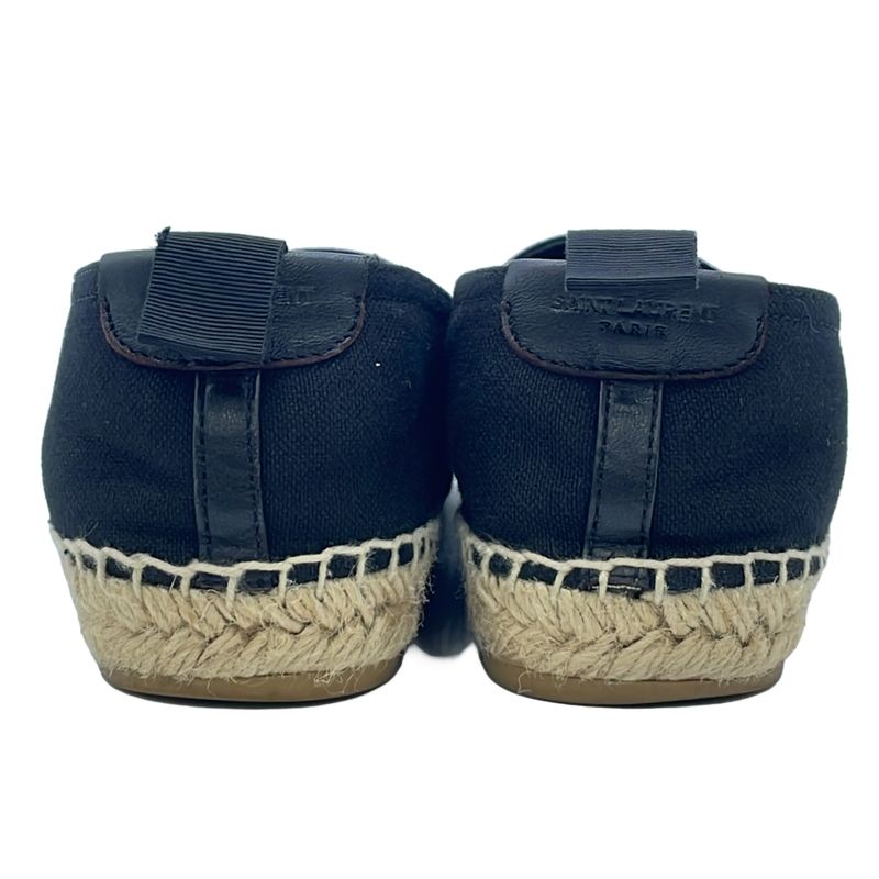 Saint Laurent Paris 17ss Logo Embroidered Espadrilles Shoes 472066 Gup80 Black