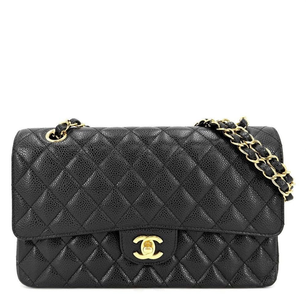Chanel Shoulder Bag Quilted 25 Double Flap Chain Crossbody CC Logo Turnlock