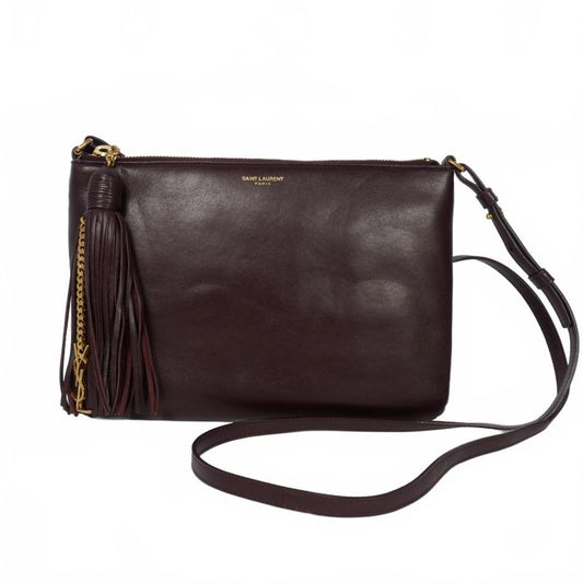 Saint Laurent Paris YSL SAC Pouch AVEC Boundeliere Tassel Fringe Shoulder Bag