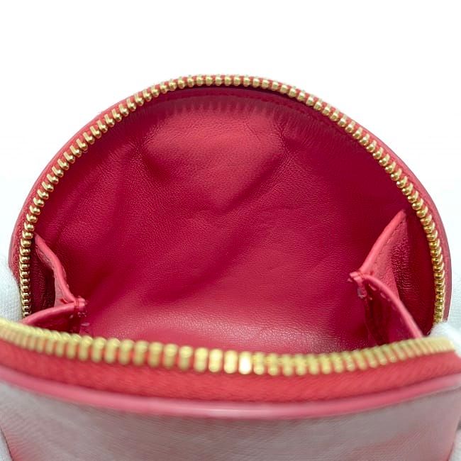 Prada Coin Case Pink 1m1218 Excellent Condition Saffiano Leather Preowned
