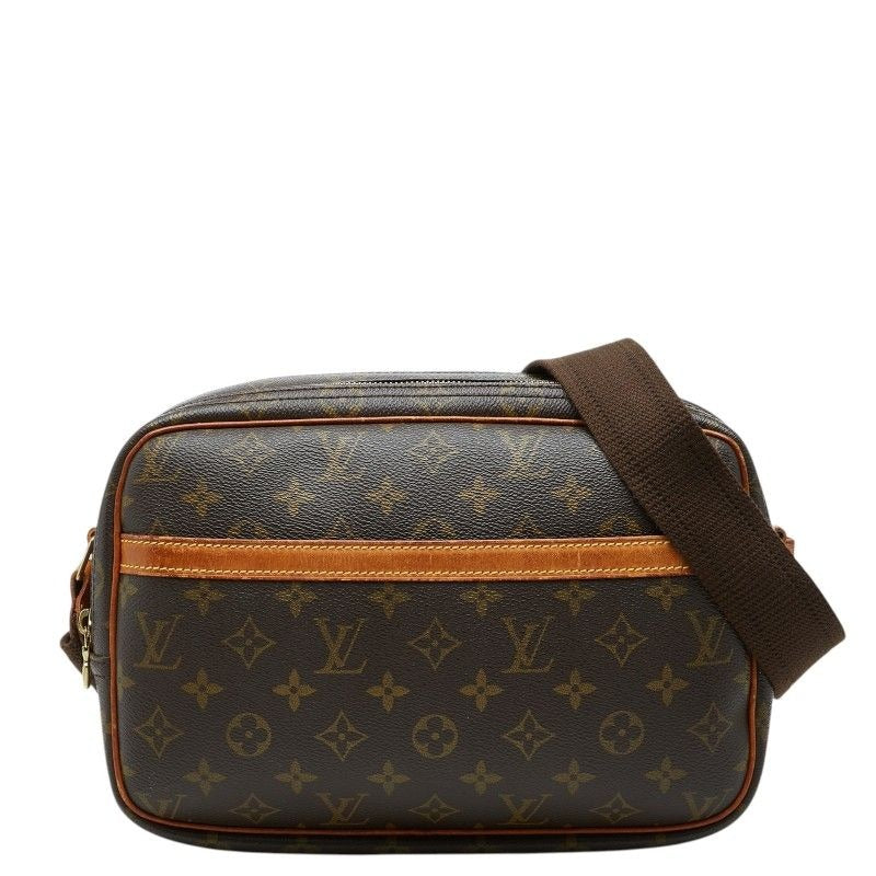 Louis Vuitton Monogram Reporter PM Crossbody Shoulder Bag Brown Leather